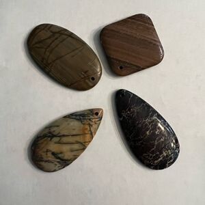 Stone Pendants for Jewelry Making (Set of 4)